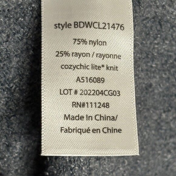 Barefoot Dreams CozyChic Lite High Rib Half Zip Tunic - Carbon - 1X (14-16*) - Picture 9 of 9